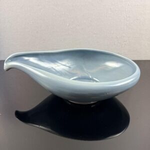 Large Vintage Frankoma‎ 214 Freeform Console Bowl Sky Blue MCM Centerpiece 12"